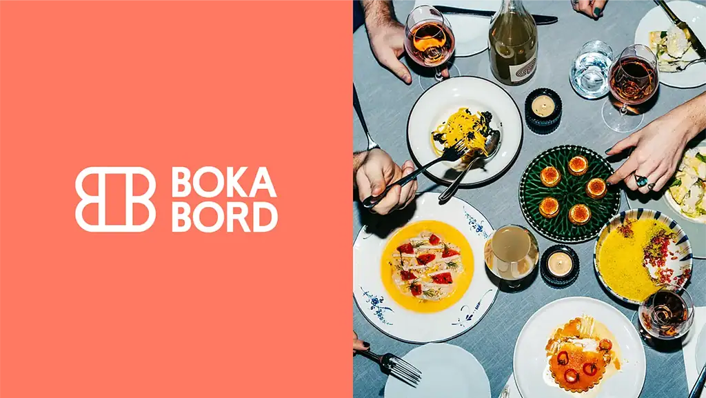 Boka Bord, logotyp och varumärke gjort av Relativt
