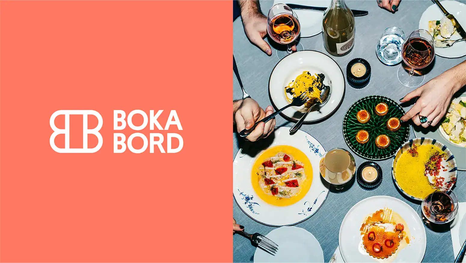 Boka Bord, logotyp och varumärke gjort av Relativt