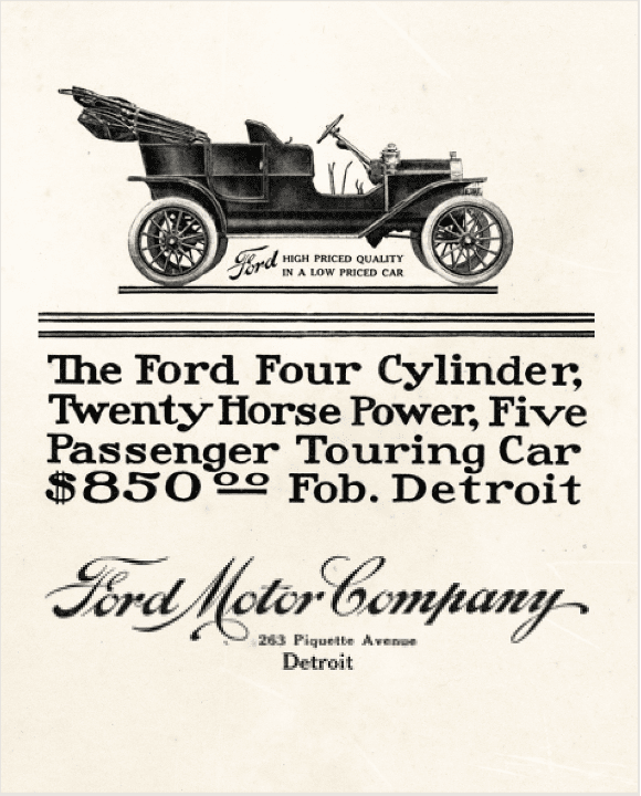 Ford reklam år 1900