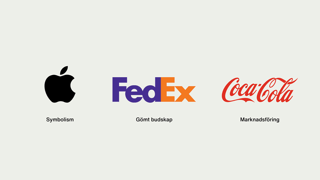 Logo Apple, Fedex och Coca-Cola