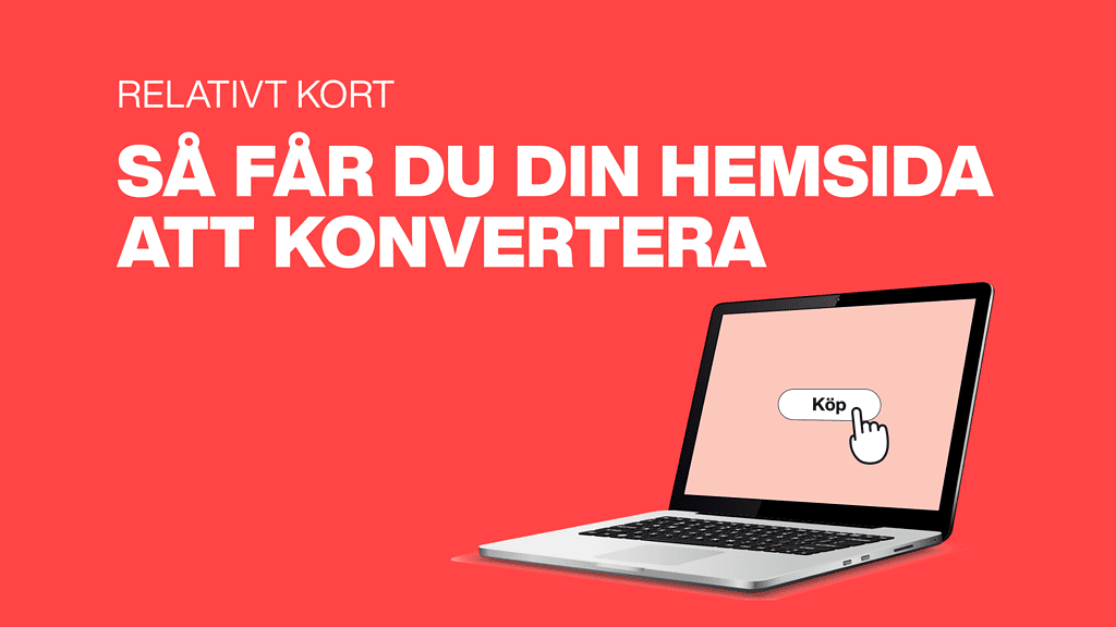 Relativt kort: Så får du din hemsida att konvertera. Bild på en dator med köp-knapp